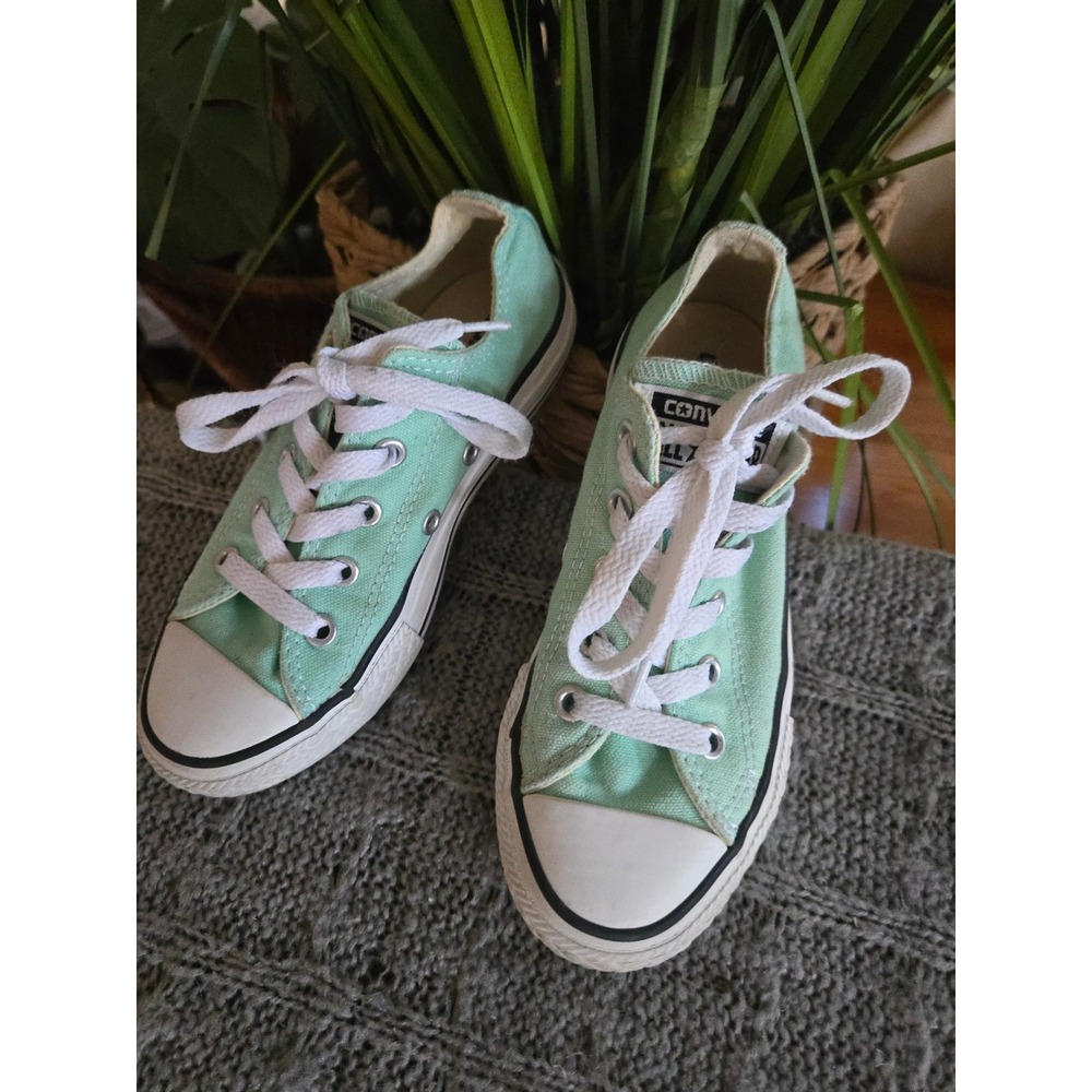 CONVERSE Chuck Taylor All Star Low Top Mint Green Kids Sneakers SIZE 12